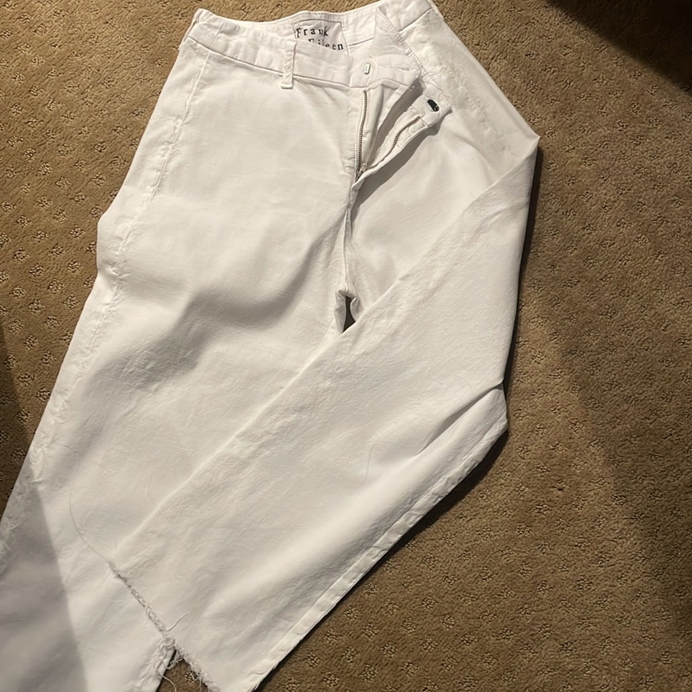 White linen pants
